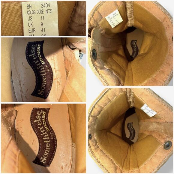 Skechers Somethin’ Else Y2K 90s Vintage Platform Chunky Bratz Boots Tan Suede 11 - Picture 11 of 12